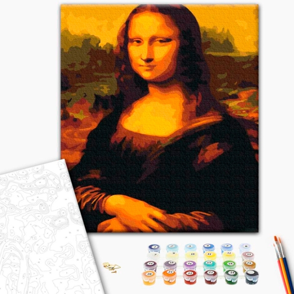 Pictură pe numere BrushMe Mona Lisa 50 x 40 cm, P&acirc;nză photo 2