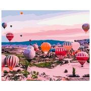 Pictură pe numere BrushMe Capadocia în zori 50 x 40 cm, P&acirc;nză