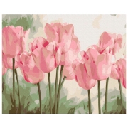 Pictură pe numere BrushMe Lalele delicate 50 x 40 cm, P&acirc;nză