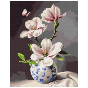 Pictură pe numere BrushMe Orhidei pictate în stil acuarelă 50 x 40 cm, P&acirc;nză