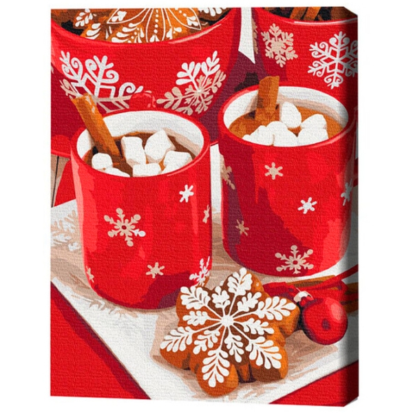 Pictură pe numere BrushMe Cacao de zăpadă 50 x 40 cm, P&acirc;nză photo 3