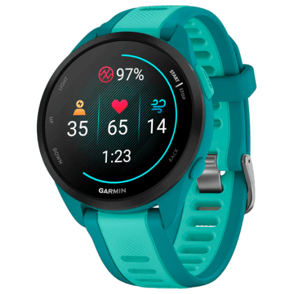Ceas inteligent Garmin Forerunner 245 Music Turquoise 1.2" | 30.4 mm | Fibră polimerică durabilă/Silicon
| 010-02863-32 photo 1