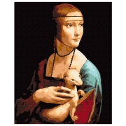 Pictură pe numere BrushMe Doamnă cu hermină. Leonardo da Vinci 50 x 40 cm, P&acirc;nză