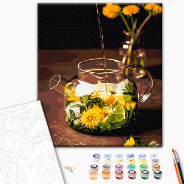 Pictură pe numere BrushMe Pentru o ceașcă de liniște 50 x 40 cm, P&acirc;nză photo 2