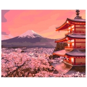 Pictură pe numere BrushMe Japonia tradițională 50 x 40 cm, P&acirc;nză