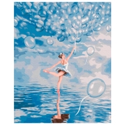 Pictură pe numere BrushMe Balerina albastră 50 x 40 cm, P&acirc;nză
