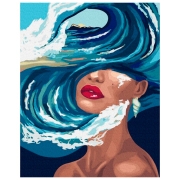 Pictură pe numere BrushMe Ocean de gânduri 50 x 40 cm, P&acirc;nză