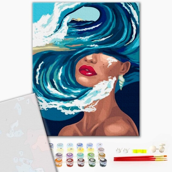 Pictură pe numere BrushMe Ocean de gânduri 50 x 40 cm, P&acirc;nză photo 2