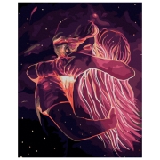Pictură pe numere BrushMe Îmbrățișare cosmică 50 x 40 cm, P&acirc;nză