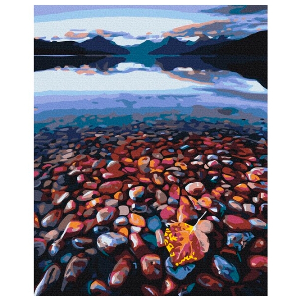 Pictură pe numere BrushMe Coasta stâncoasă 50 x 40 cm, P&acirc;nză photo 1
