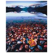 Pictură pe numere BrushMe Coasta stâncoasă 50 x 40 cm, P&acirc;nză