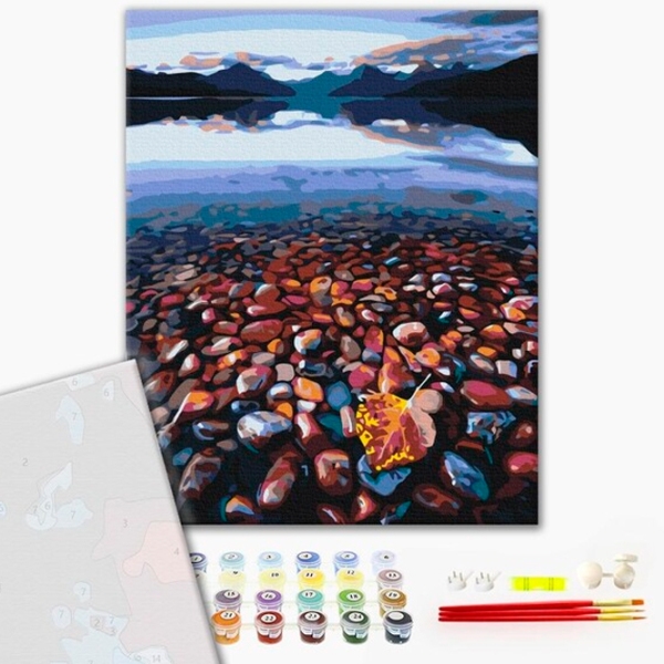 Pictură pe numere BrushMe Coasta stâncoasă 50 x 40 cm, P&acirc;nză photo 2