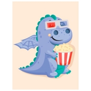 Pictură pe numere BrushMe Film pentru dragon 40 x 30 cm, P&acirc;nză