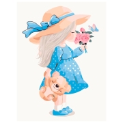 Pictură pe numere BrushMe Micuțа lady 40 x 30 cm, P&acirc;nză