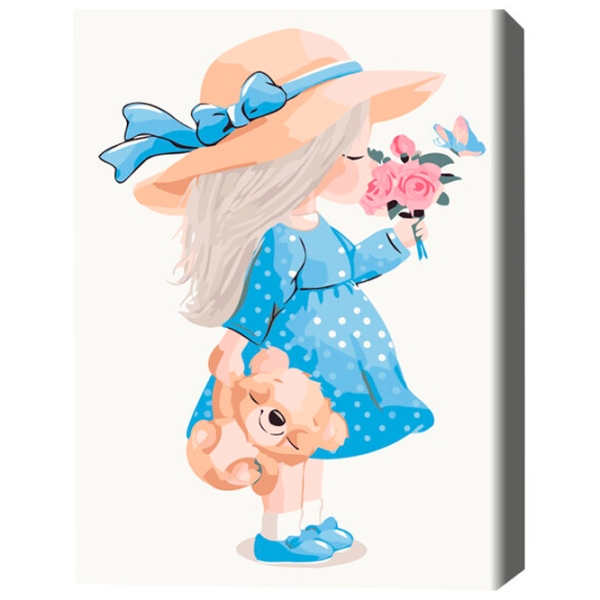 Pictură pe numere BrushMe Micuțа lady 40 x 30 cm, P&acirc;nză photo 3