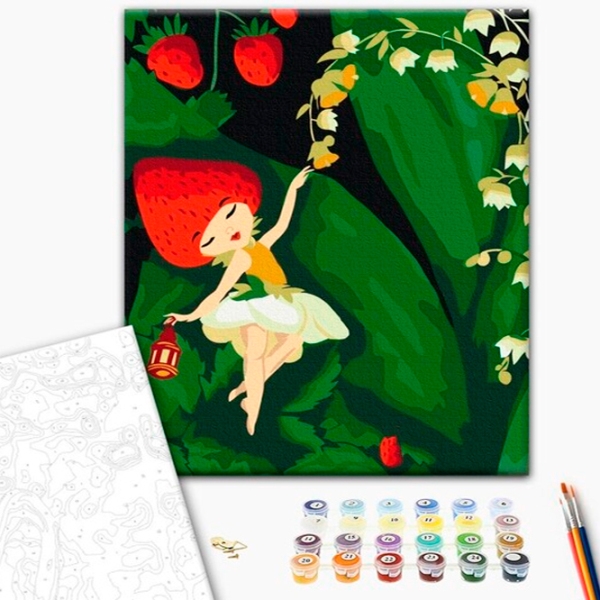 Pictură pe numere BrushMe Zâna Sunberry 40 x 30 cm, P&acirc;nză photo 2