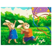 Pictură pe numere BrushMe Jocuri în aer liber 40 x 30 cm, P&acirc;nză