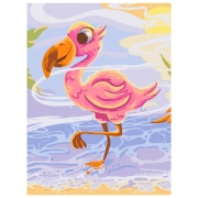 Pictură pe numere BrushMe Flamingo drăguț 40 x 30 cm, P&acirc;nză