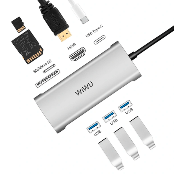 Adaptor Hub WIWU Alpha 731HP Gray USB Type-C photo 2