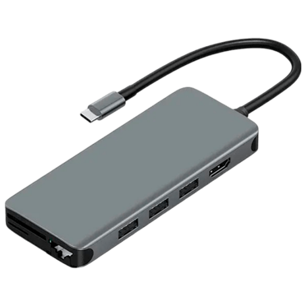 Адаптер Hub WIWU Alpha 12 in 1 Серый USB Type-C photo 1
