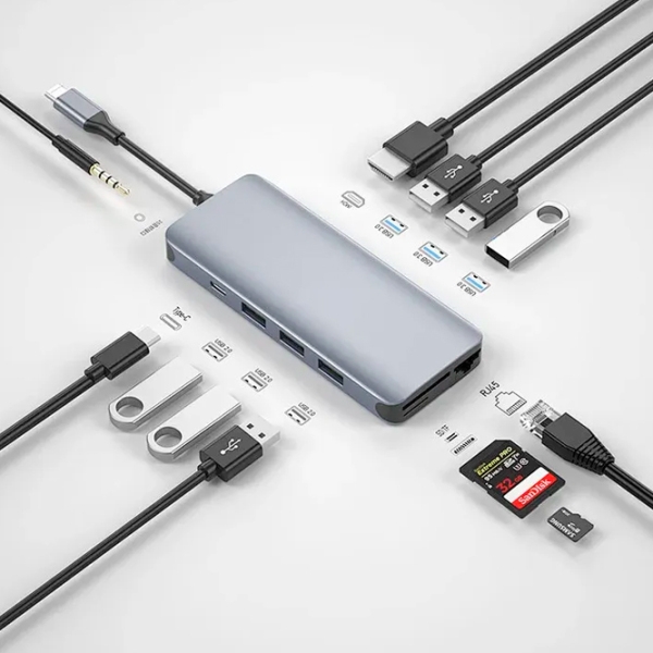 Адаптер Hub WIWU Alpha 12 in 1 Серый USB Type-C photo 4