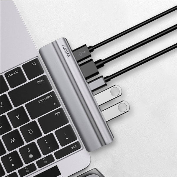 Adaptor Hub WIWU Alpha T9 Gray USB Type-C photo 2