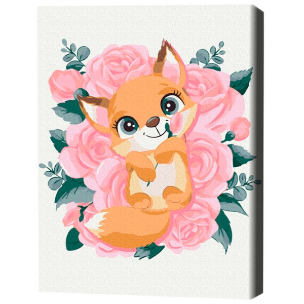 Картина по номерам BrushMe Лисичка в цветах 40 x 30 cm, Ткань photo 3
