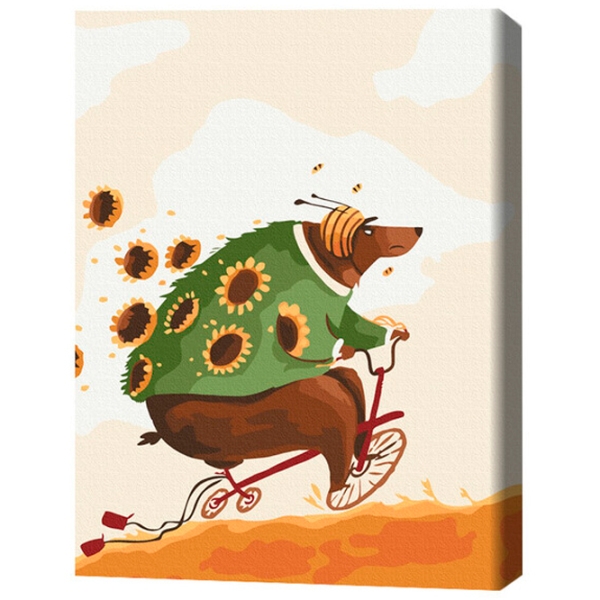 Картина по номерам BrushMe Приключения медведя 40 x 30 cm, Ткань photo 3