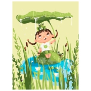Pictură pe numere BrushMe Zâna lacului 40 x 30 cm, P&acirc;nză