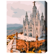 Pictură pe numere BrushMe Templul Inimii Sacre 40 x 30 cm, P&acirc;nză
