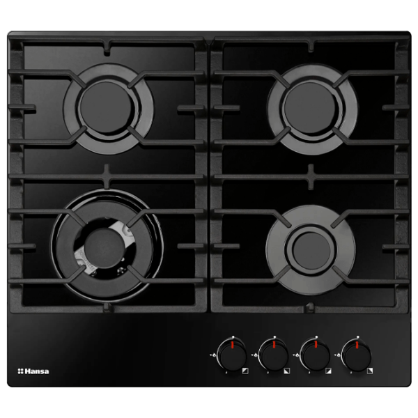 Plită încorporabilă pe gaz Hansa BHKS671830 Black Vitroceramică, Gratare: Fontă photo 1
