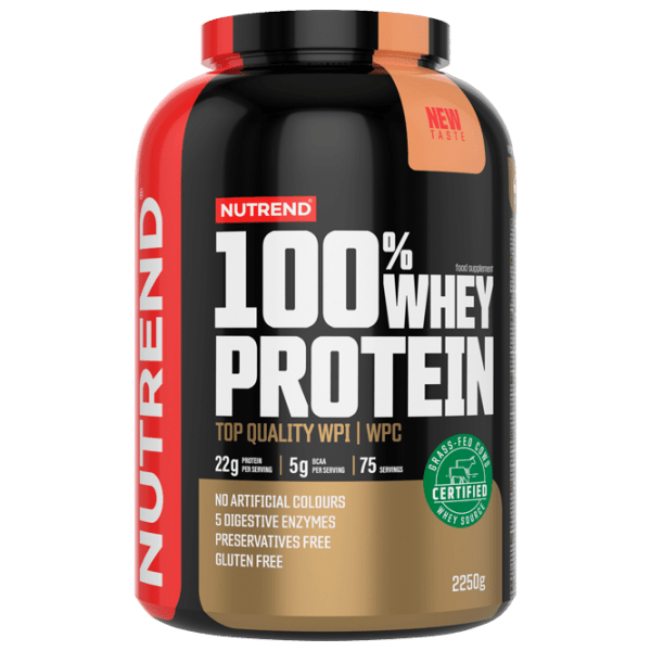 Proteină Nutrend 100% WHEY PROTEIN 2250 g Сaramel latte | praf photo 1