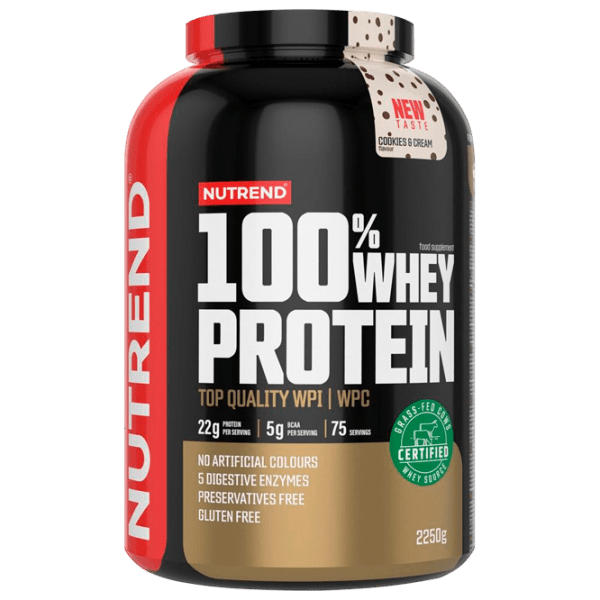 Proteină Nutrend 100% WHEY PROTEIN 2250 g Biscuit cu cremă | praf photo 1