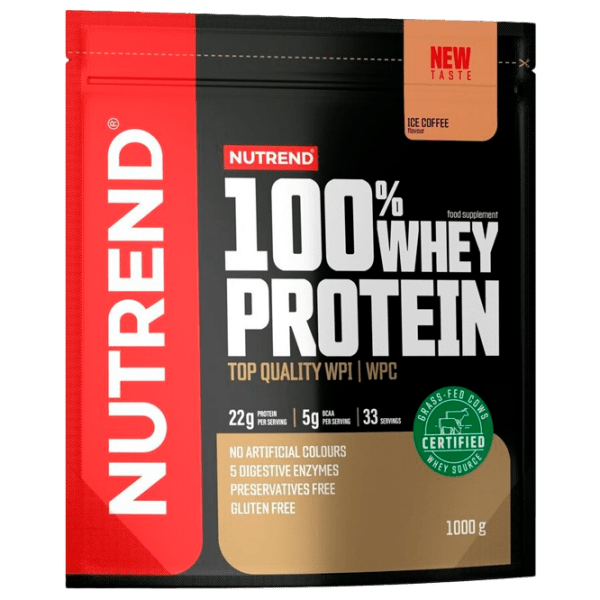 Proteină Nutrend 100% WHEY PROTEIN 1000 g Cafea cu gheață | praf photo 1