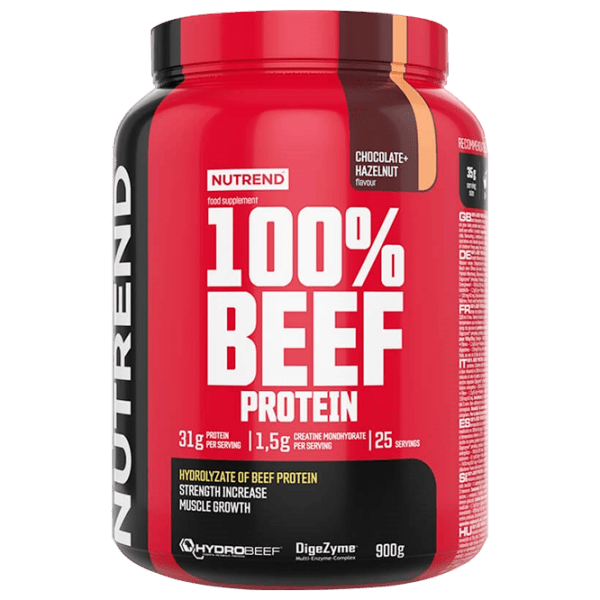Proteină Nutrend 100% BEEF PROTEIN 900 g Ciocolată , Alune | praf photo 1