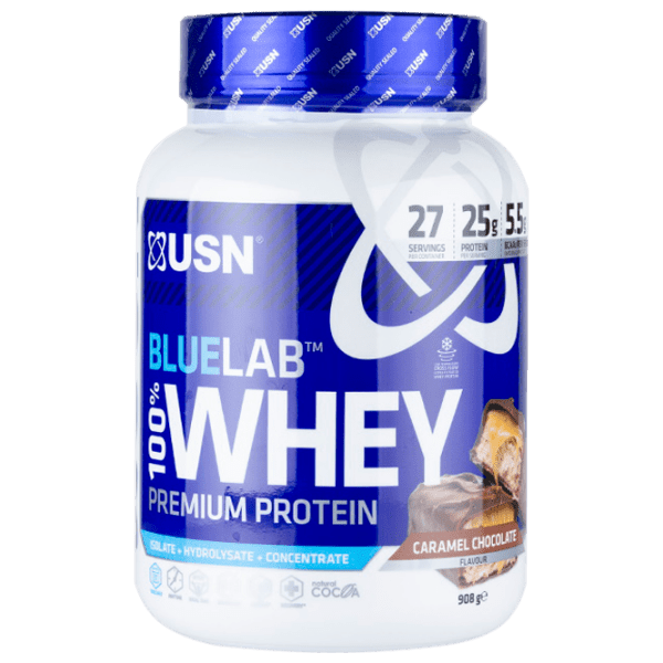 Proteină USN BLUE LAB WHEY 908 g Ciocolată de caramel | praf photo 1
