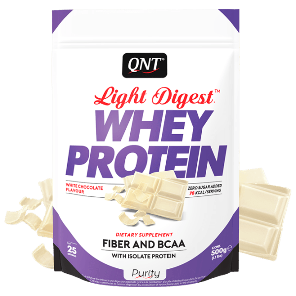 Proteină QNT WHEY LIGHT DIGEST 500 g Ciocolată albă | praf photo 1