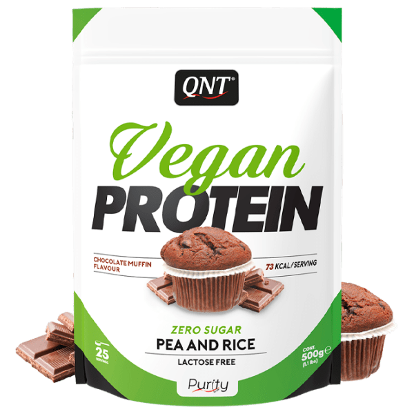 Протеин QNT Vegan Protein 500 г Шоколадный маффин | порошок photo 1