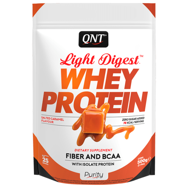 Proteină QNT WHEY LIGHT DIGEST 500 g Caramelă sărată | praf photo 1