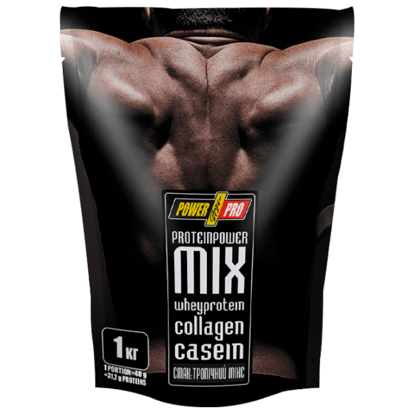 Proteină POWER PRO Protein Mix 1000 g Tropical mix | praf photo 1
