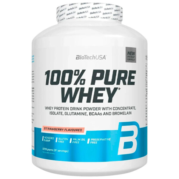 Протеин BioTechUSA 100% Pure Whey 2270 г Клубника | порошок photo 1