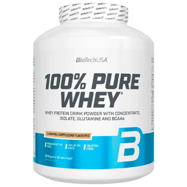 Протеин BioTechUSA 100% Pure Whey 2270 г Карамель, капучино | порошок photo 1