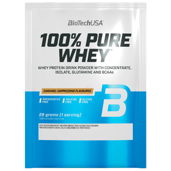 Протеин BioTechUSA 100% Pure Whey 28 г Карамель, капучино | порошок photo 1