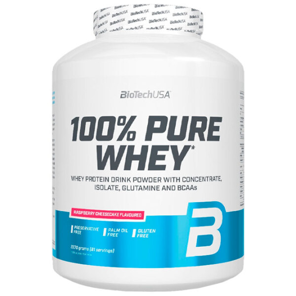 Протеин BioTechUSA 100% Pure Whey 2270 г Малиновый чизкейк | порошок photo 1