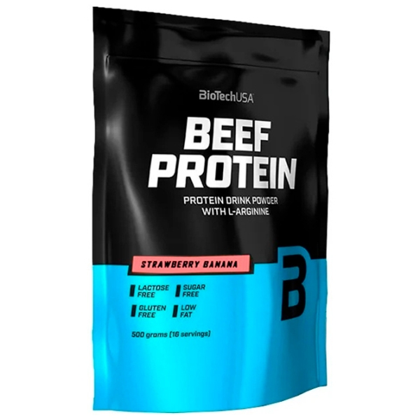 Proteină BioTechUSA Beef Protein 500 g Сăpșuni | praf photo 1