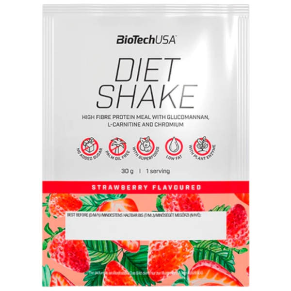 Proteină BioTechUSA Diet Shake 30 g Сăpșuni | praf photo 1