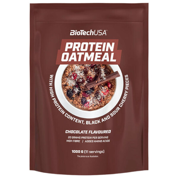 Proteină BioTechUSA Protein Oatmel 1000 g Chocolate, cherry | Fulgi de ovăz photo 1