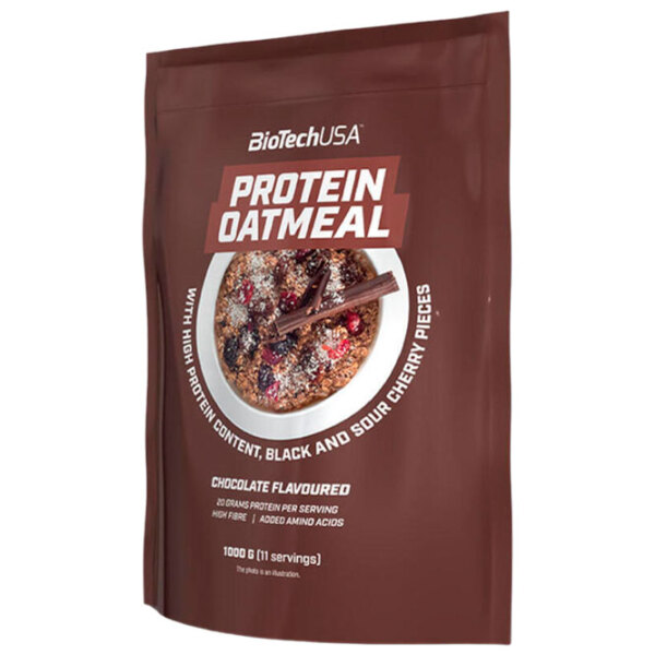Proteină BioTechUSA Protein Oatmel 1000 g Chocolate, cherry | Fulgi de ovăz photo 2