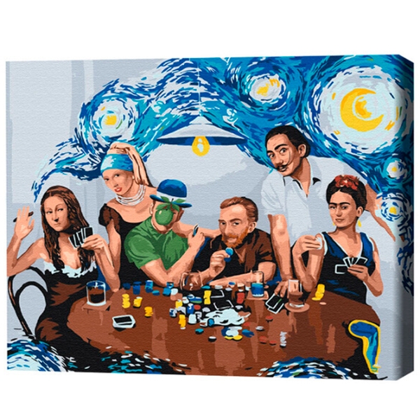 Pictură pe numere BrushMe Prieteni din capodopere 50 x 40 cm, P&acirc;nză photo 1