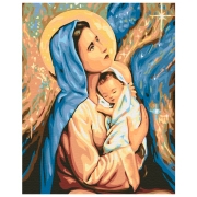 Pictură pe numere BrushMe Maria și Isus 50 x 40 cm, P&acirc;nză